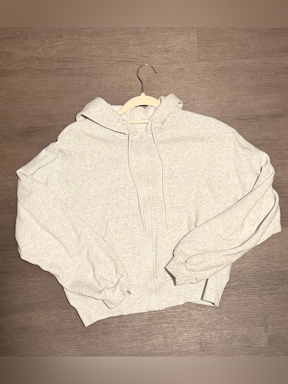 Old Navy Light Gray Zip-Up Hoodie Sweater